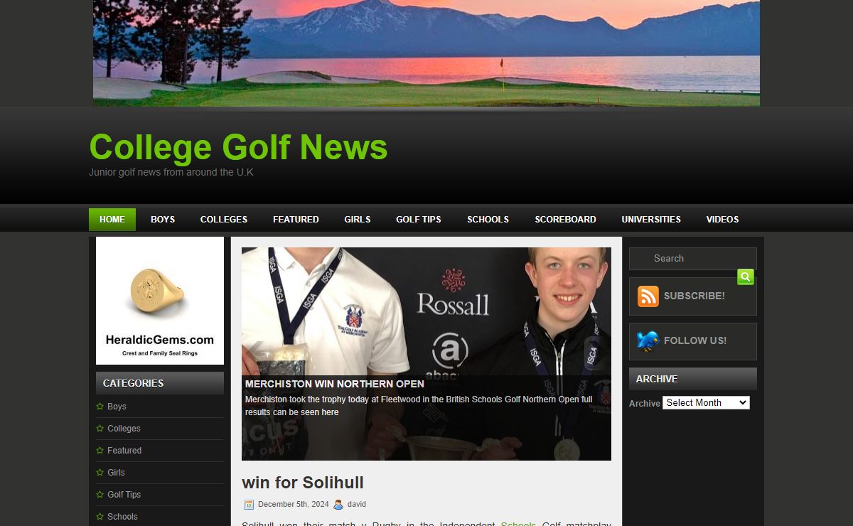 College Golf News
