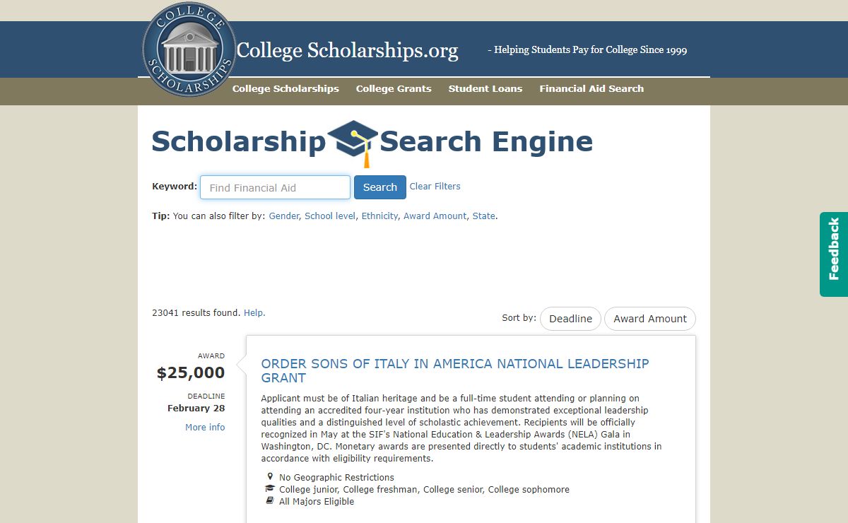 Student Financial Aid Search Engine: Find & Apply For Financial Aid to Pay for College