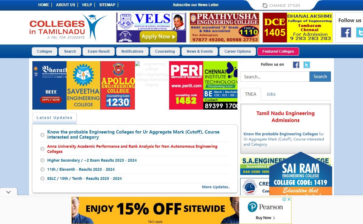 Higher Education Tamil Nadu - Colleges in Tamilnadu, India : A complete compendium of Arts & Science, Catering & Hotel Management, Engineering, Management, Medical, Dental, Homeopathy, Ayurvedha, Siddha, Occupational Therapy, Physiotherapy, Nursing, Pharmacy and Polytechnic Colleges in Tamilnadu