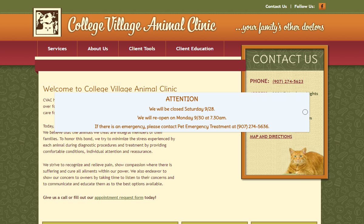 Anchorage, Alaska Vet Clinic - College Village Animal Clinic