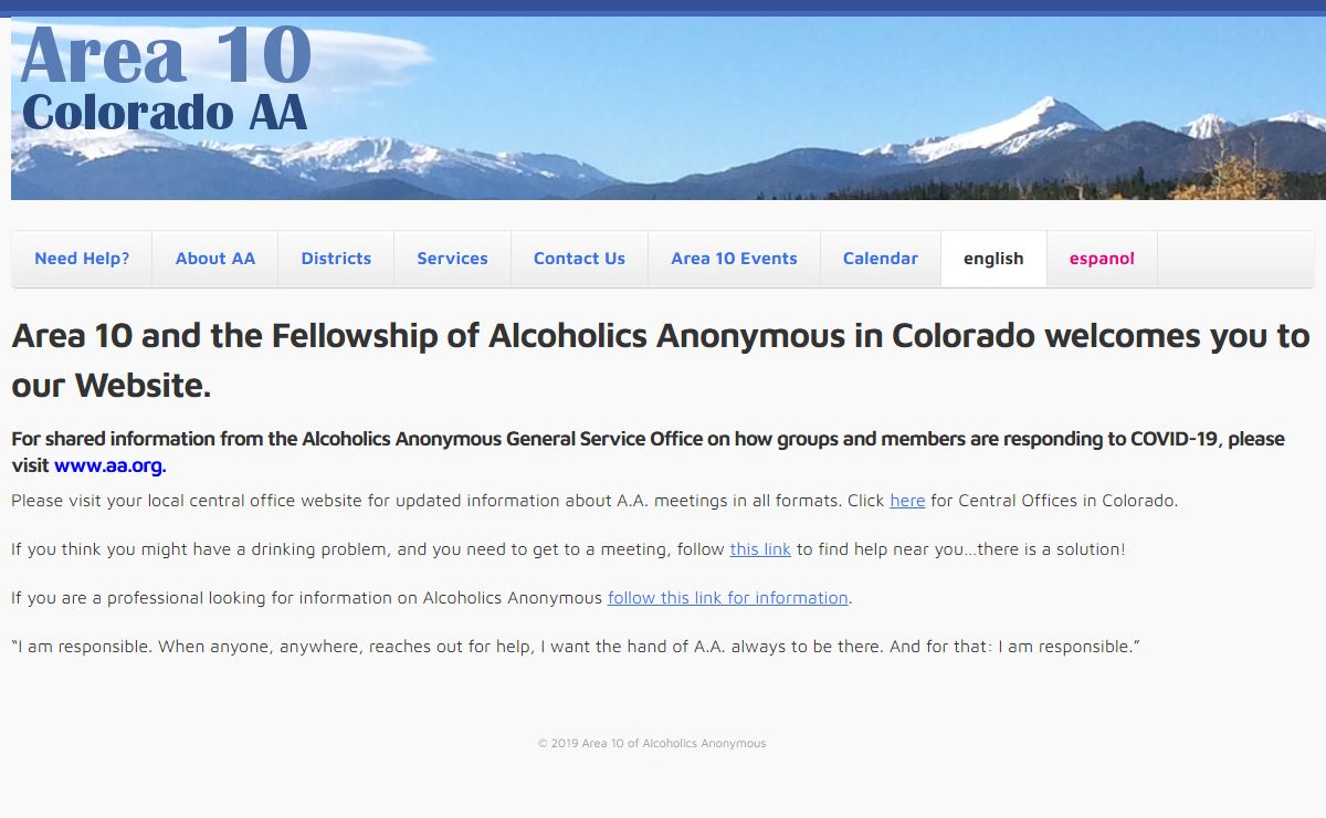 Area 10 - Colorado | Alcoholics Anonymous