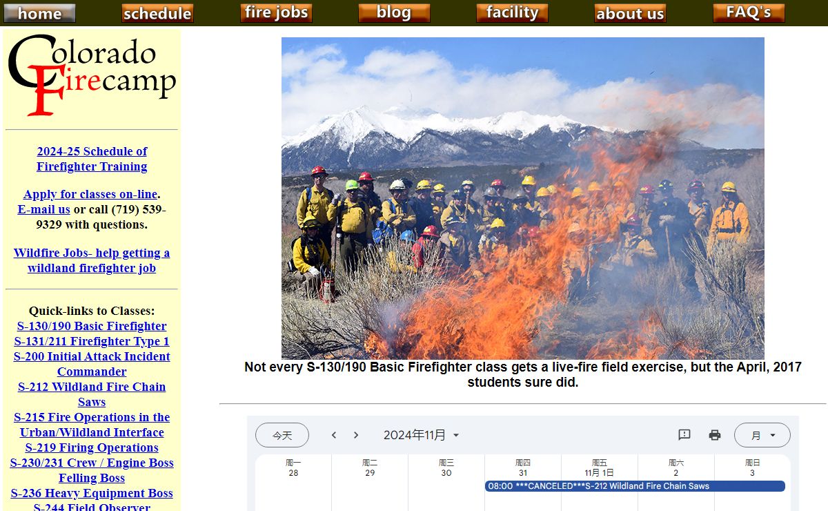 Colorado Firecamp - NWCG and IFSTA firefighter training