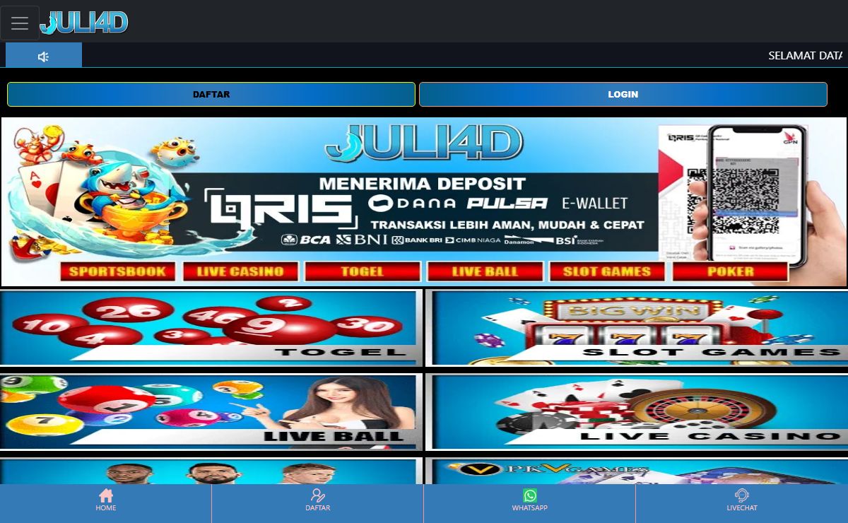 JULI4D: Bandar Togel Online Terpercaya | Login JULI4D | Link Daftar JULI4D