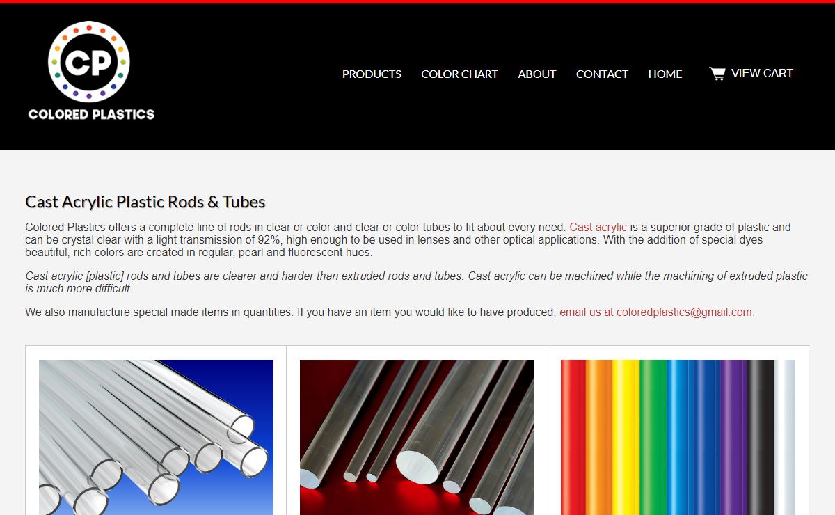 Colored Plastics - Specialists in Acrylic Tubes & Rods - Plastic, lucite, acryiic colored rods for artistic design
