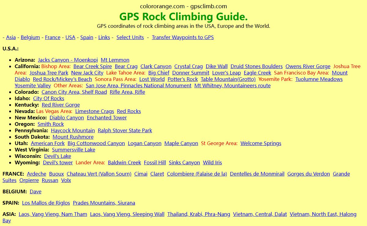 GPS Rock Climbing Guide