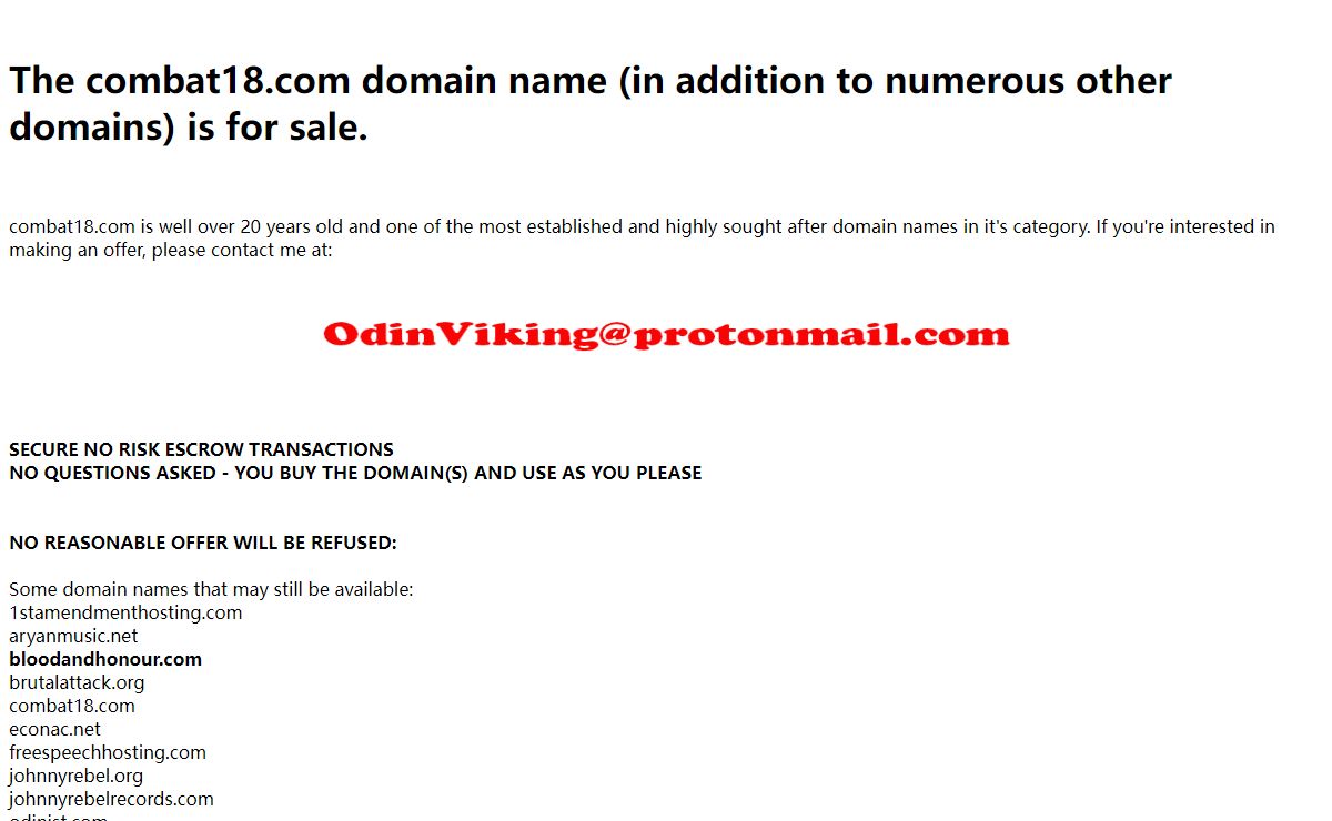 combat18.com domain name for sale