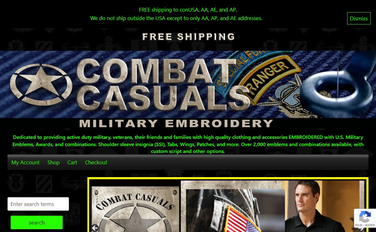 Shop - Combat Casuals - Military Embroidered Clothing