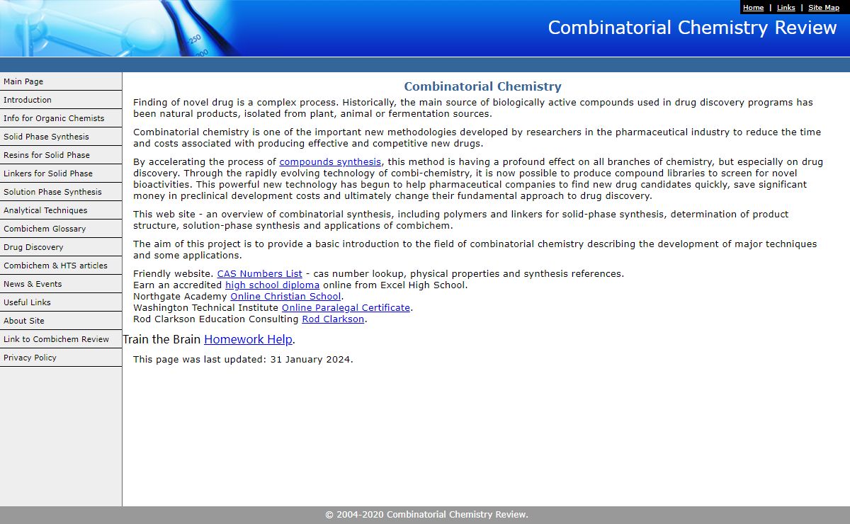 Combinatorial Chemistry Review