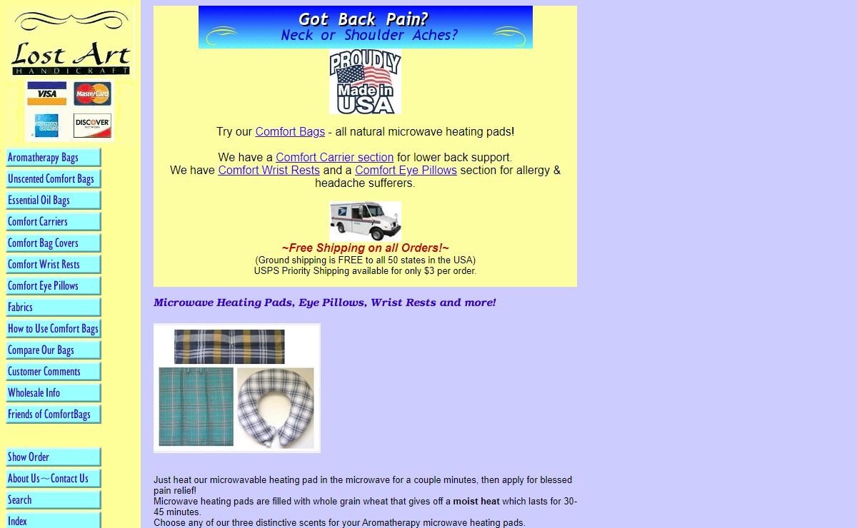 Comfort Bags - Microwave Heating Pads and Products for your Comfort
