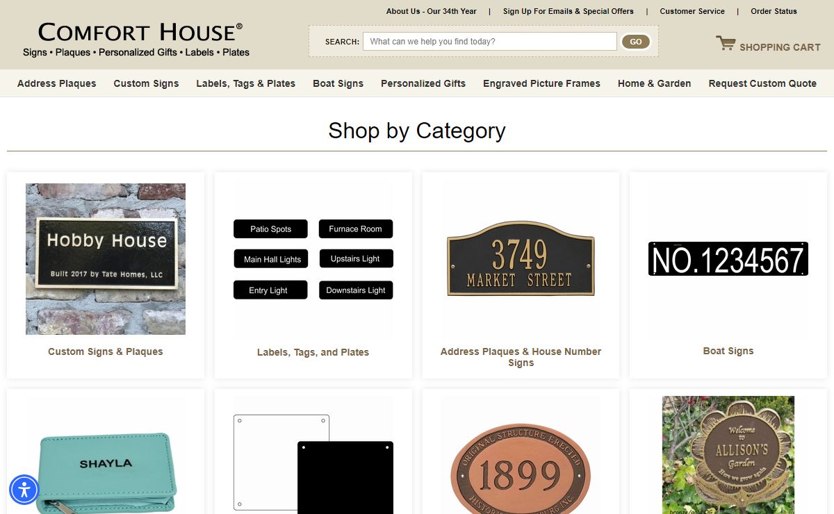 Signs, Plaques, Personalized Gifts, Labels, Plates | Comfort House