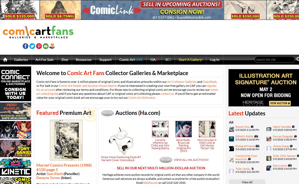 Comic Art Fans - The Original Comic Art Gallery for Collectors and Artists