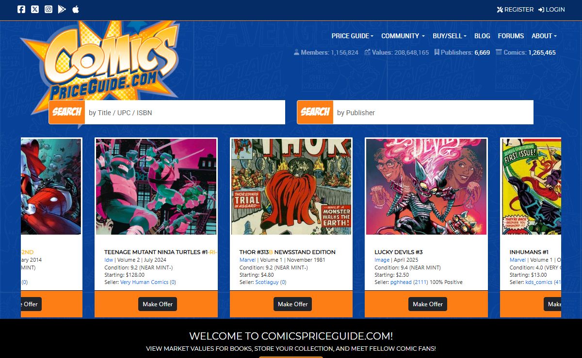 The Premier Online Comics Price Guide | Free Comic Book Values