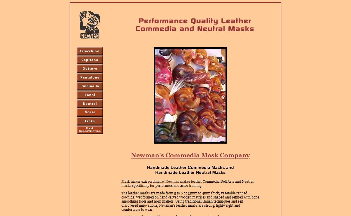 Newman's Commedia Mask Company: handmade leather commedia dell'arte masks