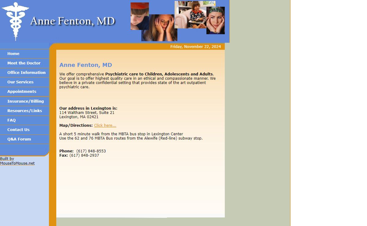 Anne Fenton, MD - Child, Adolescent and Adult Psychiatry