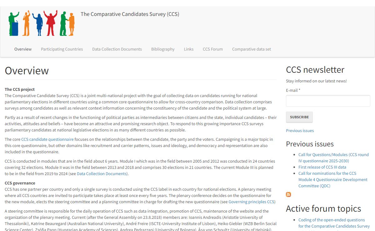 Overview | The Comparative Candidates Survey (CCS)