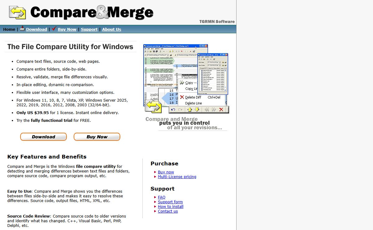 Compare and Merge: The File Compare Utility for Windows