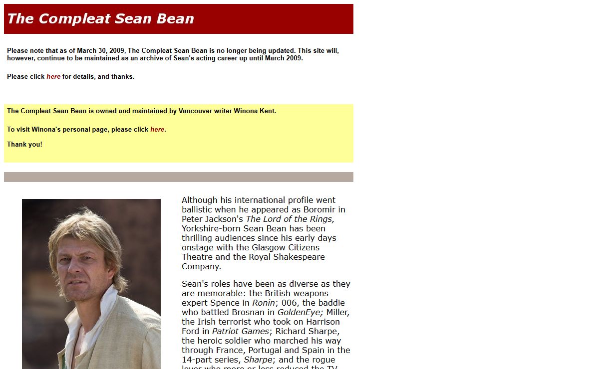 The Compleat Sean Bean