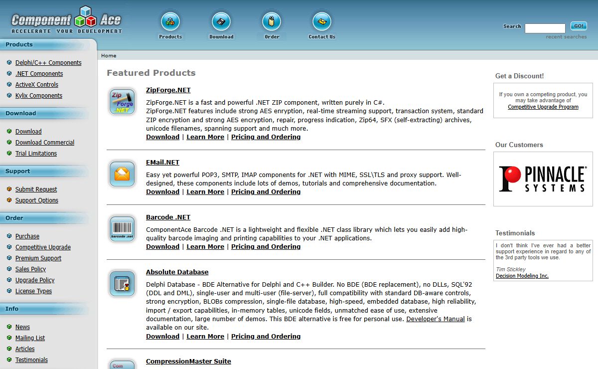 .NET Zip Component, Embedded Delphi Database, BDE Alternative, Delphi Zip Component from ComponentAce