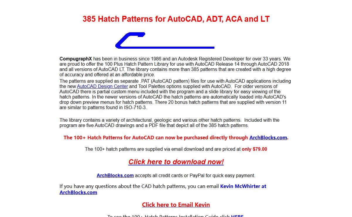Compugraphx - Hatch Patterns for AutoCAD, ADT, ACA and LT