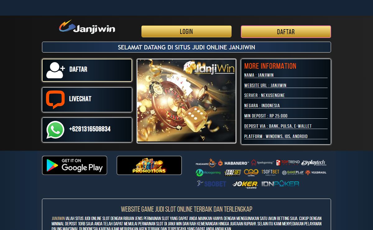 Janjiwin: Daftar Situs Judi Slot Online, Joker123, Casino Online