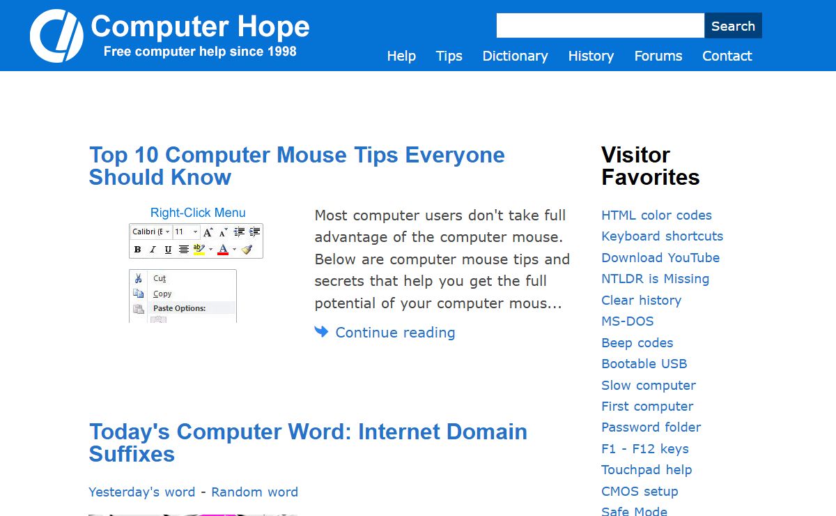 Computer Hope's Free Computer Help