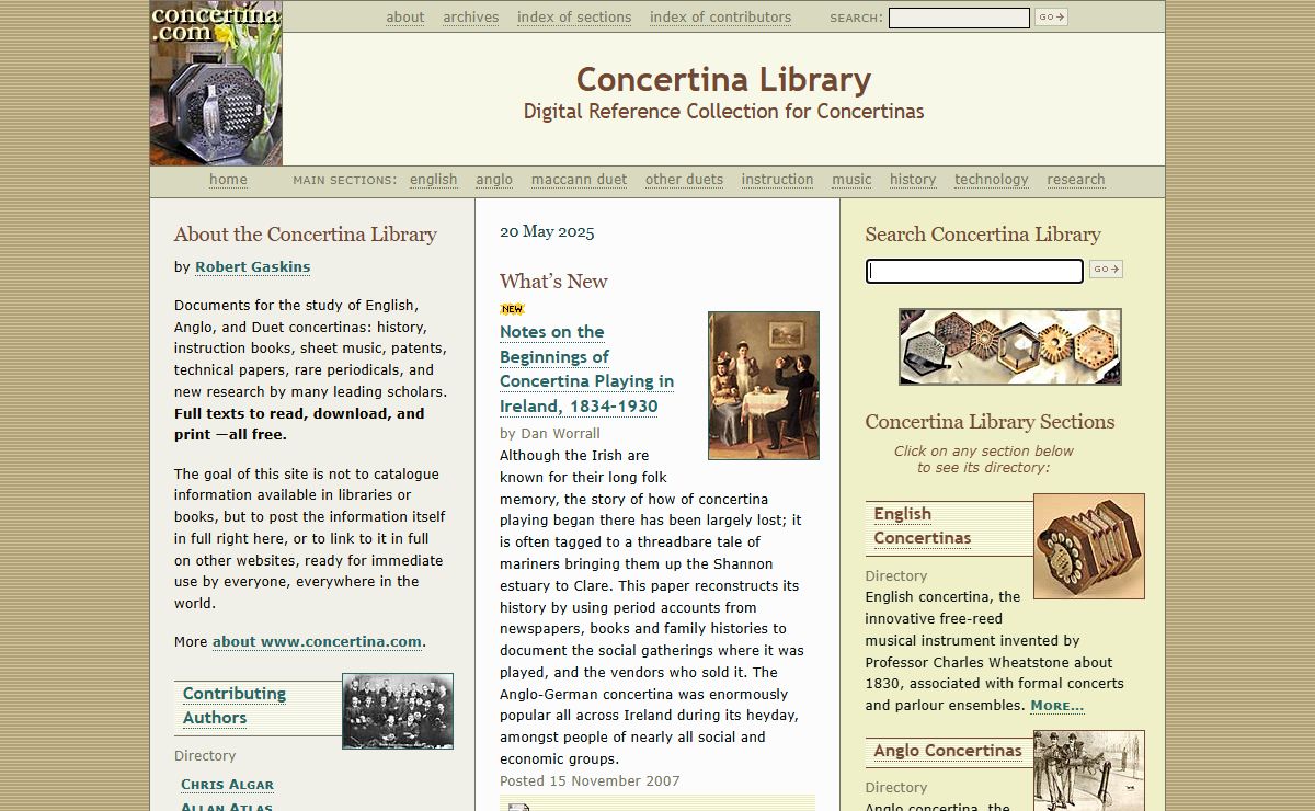Concertina Library: Digital Reference Collection for Concertinas