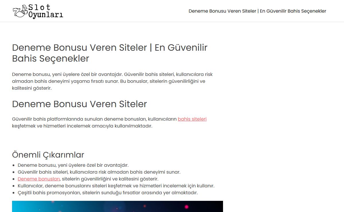 Deneme Bonusu Veren Siteler | En Güvenilir Bahis Seçenekler