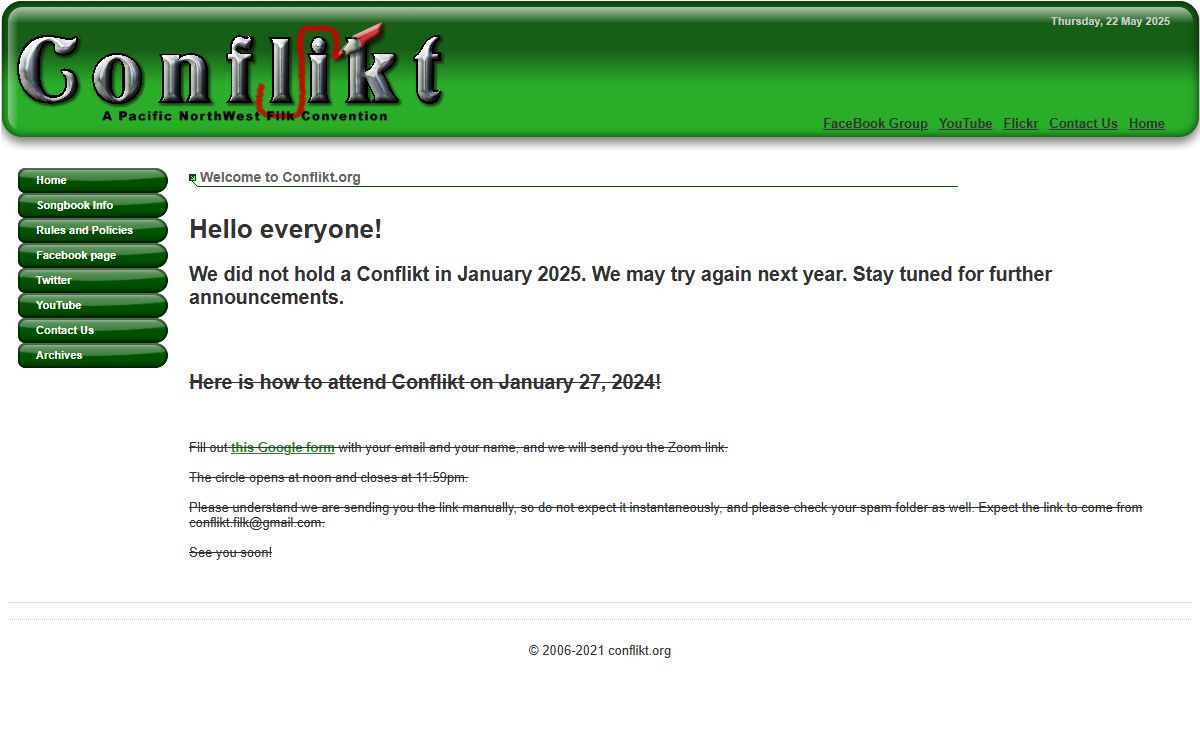 Conflikt Filk Convention - Home
