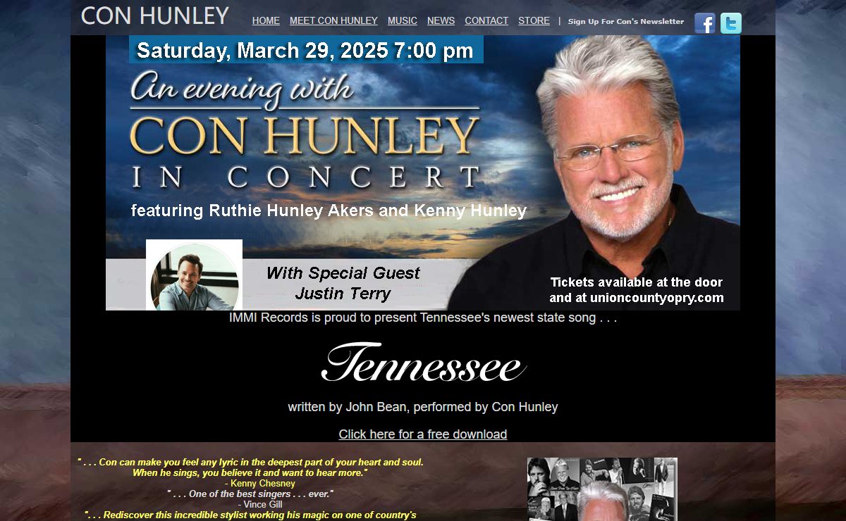 Con Hunley - Official Site of the Smoky Mountain Blue-eyed Darlin'