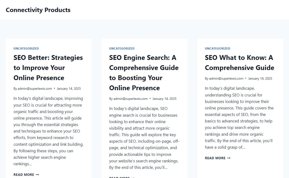 Connectivity Products - AI and SEO Blog
