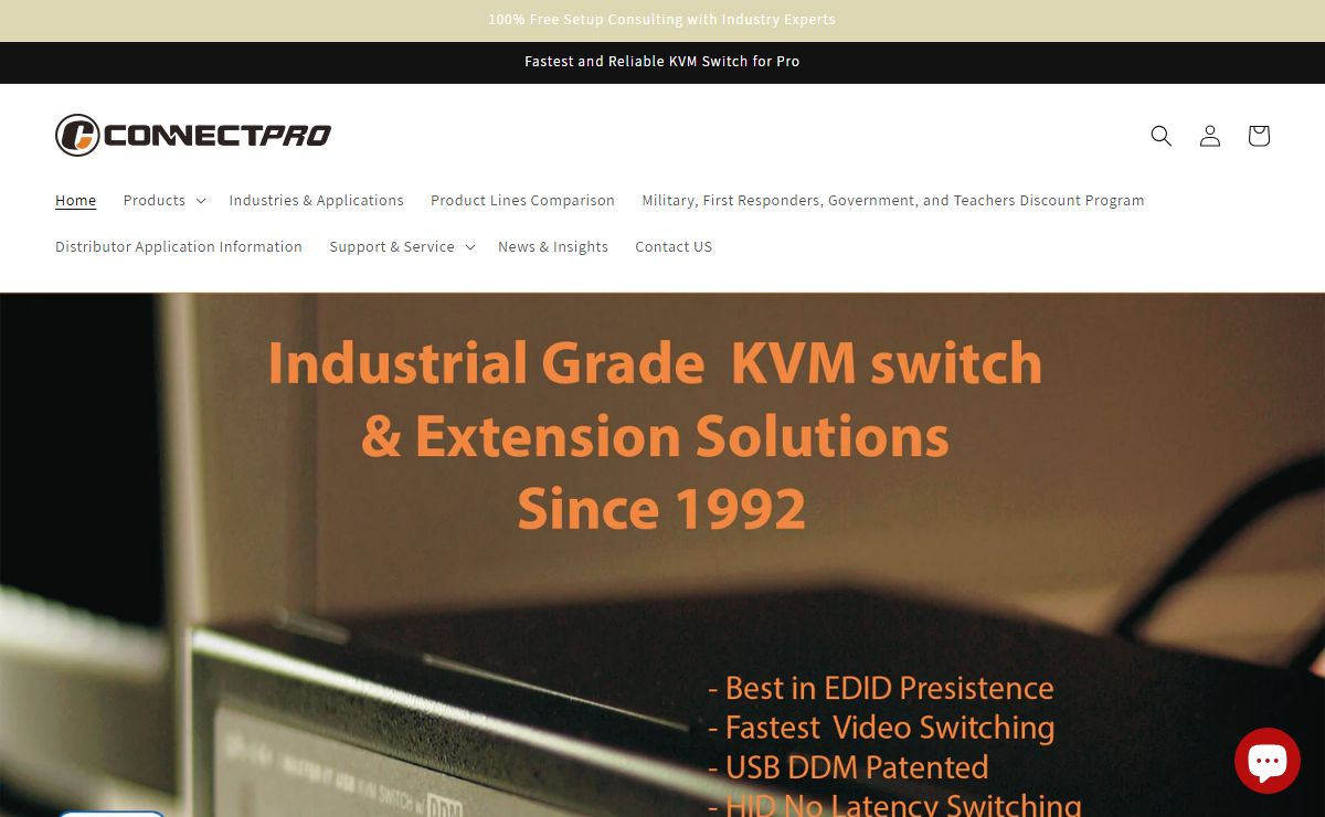 ConnectPRO shopping site, KVM switch, Remote Access since 1992