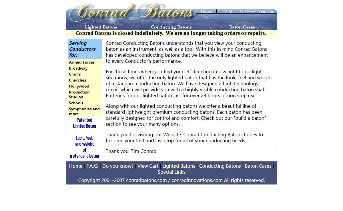 Conrad Conducting Batons - Lighted Baton - Conrad Batons