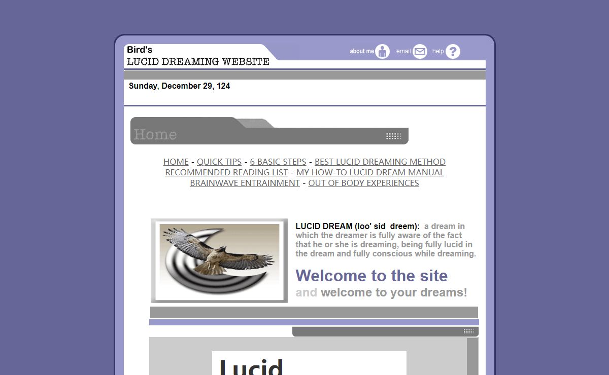 bird's lucid dreaming website - From lucid dream to lucid dreams