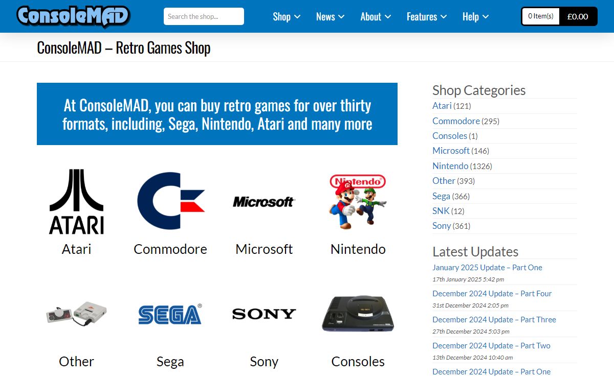 Buy Retro Games and Consoles at ConsoleMAD