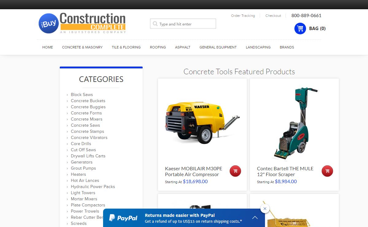 Concrete Mixers, Forms, Cement Truss Screeds