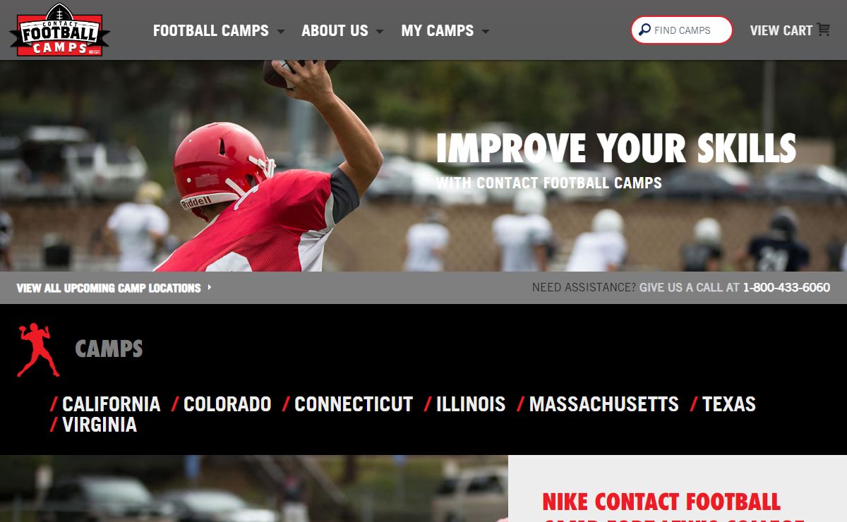 Youth and High School Football Camps - Contact Football Camps