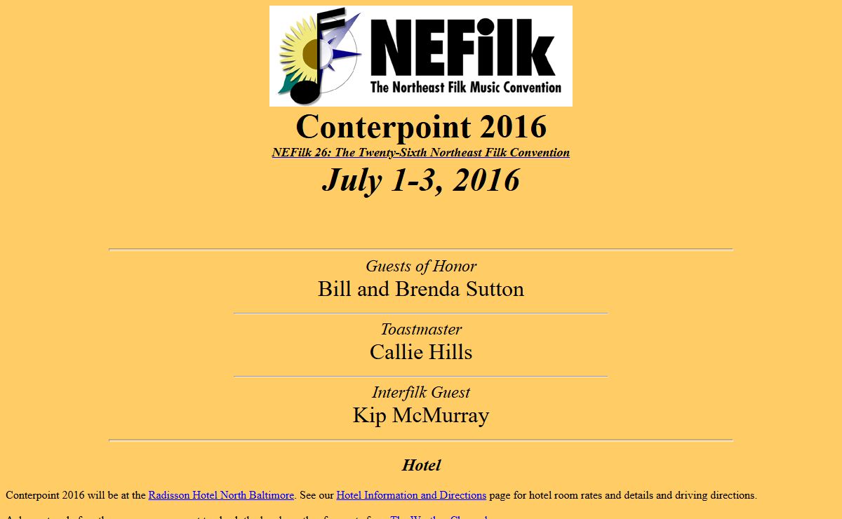 Conterpoint 2016 -- The 26th Northeast Filk Convention