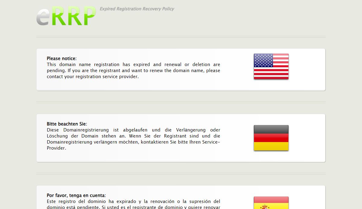 ERRP | Expired Registration Recovery Policy