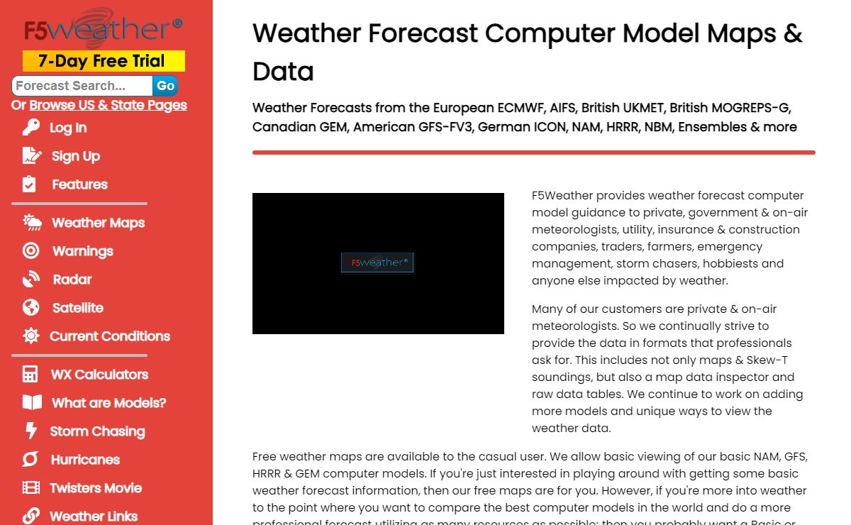 F5Weather Weather Forecasts & Models ECMWF AIFS UKMET ICON