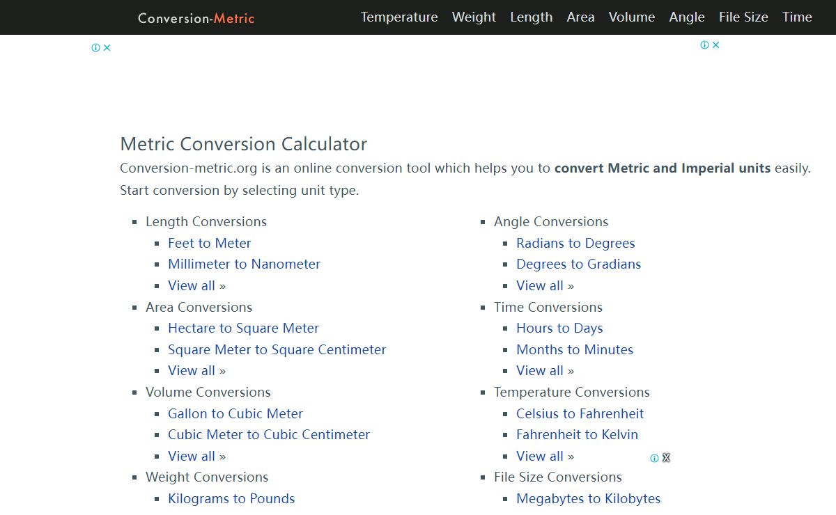 Metric Conversion Calculator