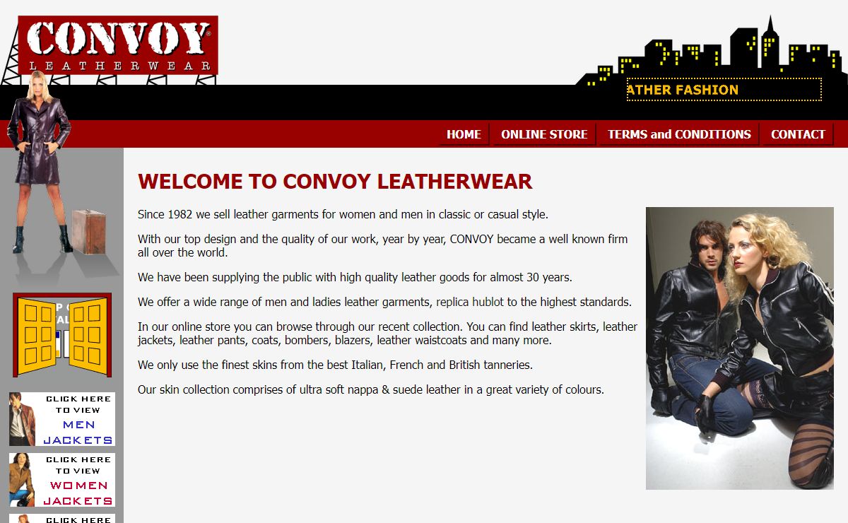 Convoy.net - leather clothing and accessories for men and women.