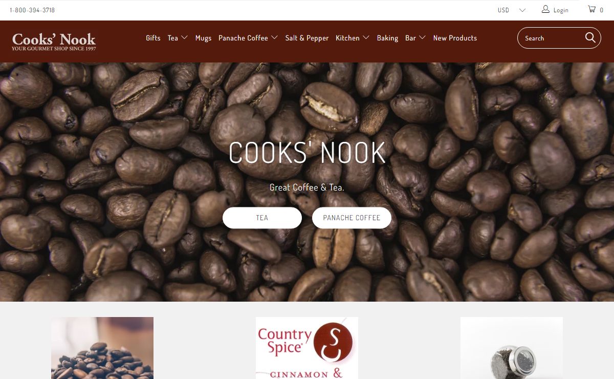 Cooks' Nook | Shop for Pepper Mills, Tazo Tea, Panache Coffee
