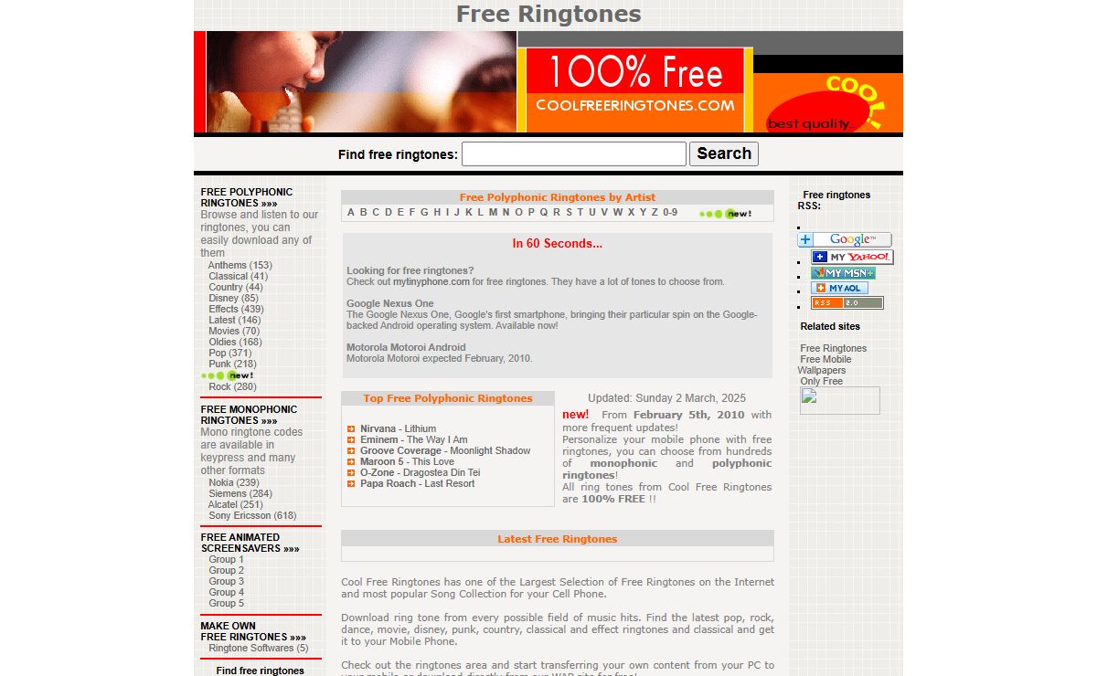 Free Ringtones - Cool! - Download Free Polyphonic and Monophonic Ringtones - www.coolfreeringtones.com