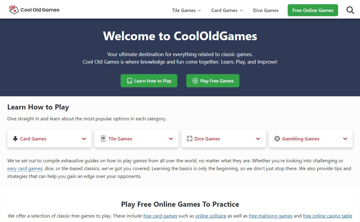 Cool Old Games: Learn, Play, and Improve