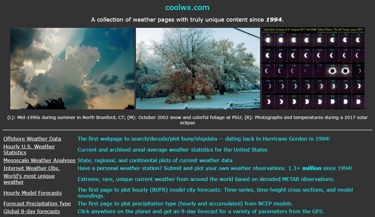 coolwx.com: A collection of weather pages with truly unique content since 1994.