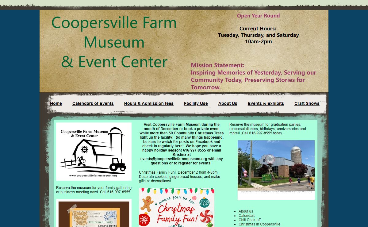 Celebrating rural life through arts and entertainment at Coopersville Farm Museum and Event Center, Coopersville, MI, traditional and performing arts