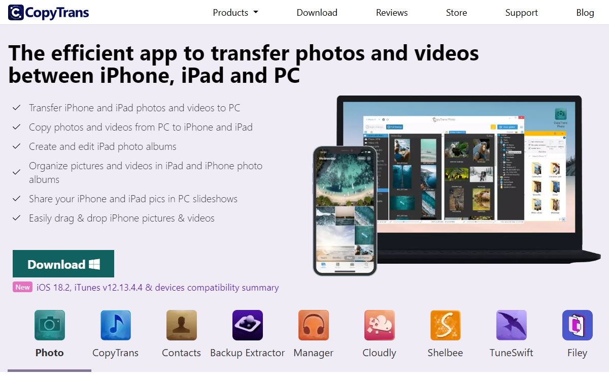 Transfer iPod to iTunes, copy iPhone to PC and iPad to computer