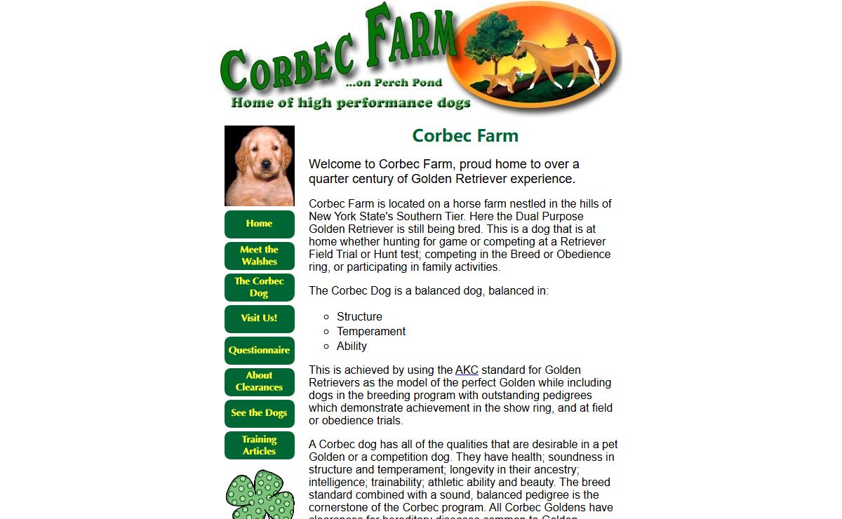 Corbec Farm - Breeders of quality Golden Retrievers for over a quarter century