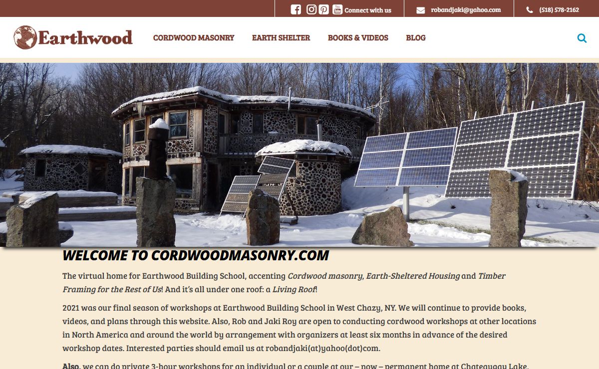 Earthwood Building School – Teaching Cordwood Masonry Around the World Since 1978