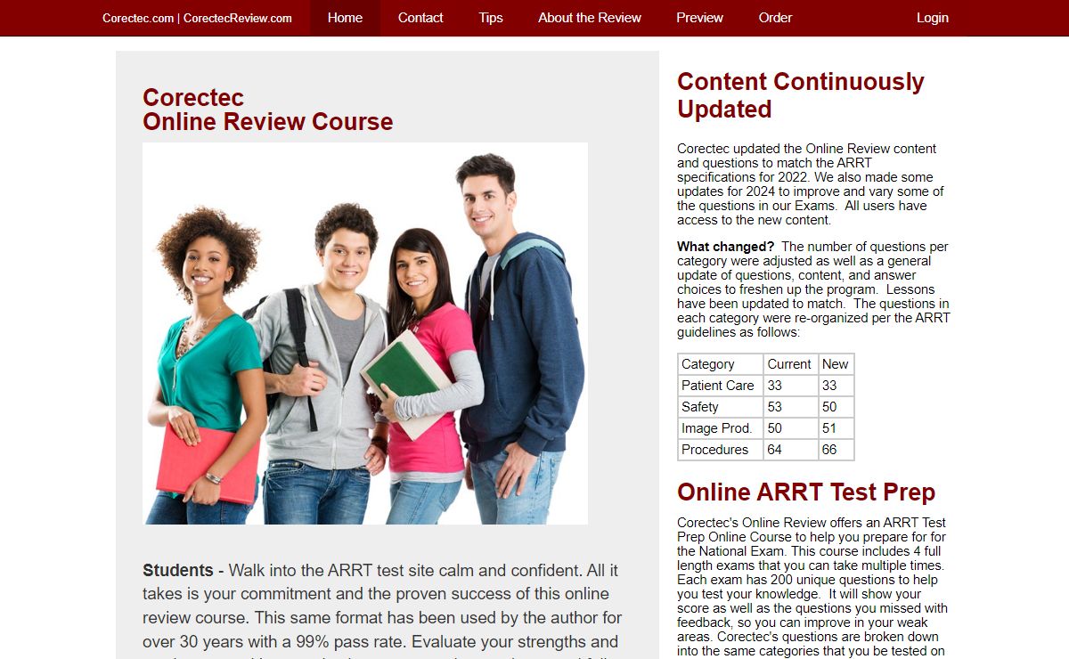 Corectec Online Review Course ARRT Test Prep >> ARRT Test Prep Course | National ARRT Exam Online Practice